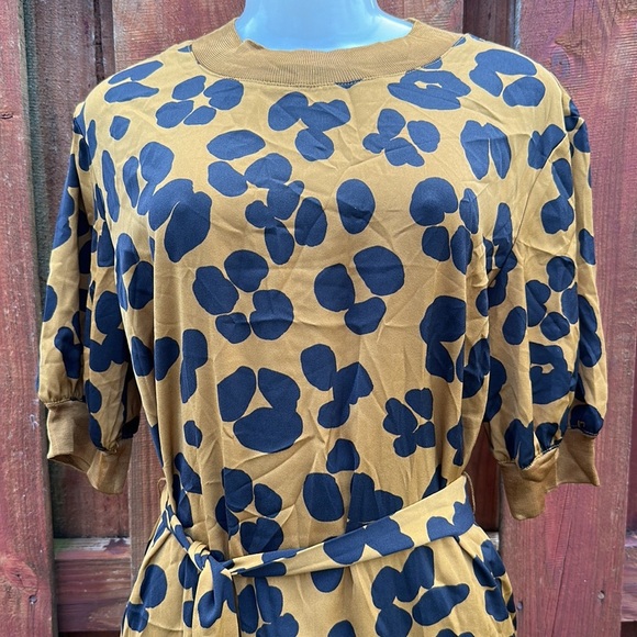 Who What Wear Gold and Black Sheath Midi Dress Size M - Picture 4 of 11